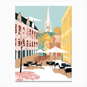 Uppsala, Sweden, Flat Pastels Tones Illustration 3 Canvas Print