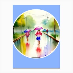 Visual Rainy Day AI portrait Canvas Print