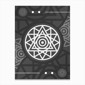 Abstract Geometric Glyph Array in White and Gray n.0005 Canvas Print