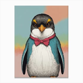Penguin With Bow Tie 1 Canvas Print