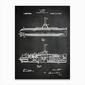 Submarine Print Navy Submarine Poster Submarine Wall Art Submarine Decor Submarine Patent Military Art Patentprint Vb7441 Canvas Print