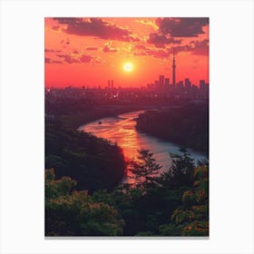 Sunset In Tokyo 6 Canvas Print