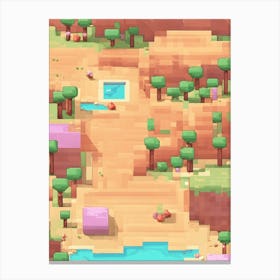 Pixel Art Wall Art For Living Room 6 Canvas Print