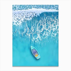 Small Boat In The Ocean Canvas Print