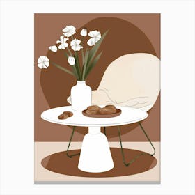 Table With Flowers 1 Canvas Print