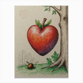 Heart Shaped Apple Canvas Print