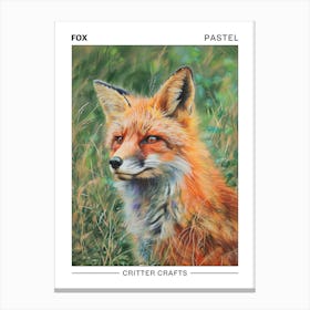 Fox Pastel Watercolour 1 Poster Toile