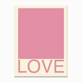 Love Wall Art Pink Print Love Canvas Print