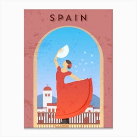 Spain — Retro travel minimalist poster Canvas Print