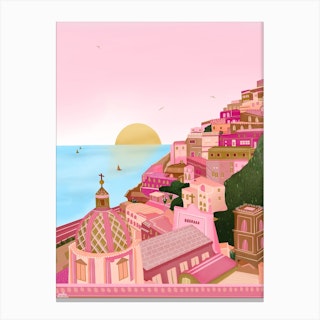 Pink Positano  Canvas Print