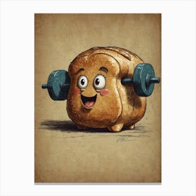 Cartoon Bread Canvas Print