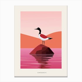 Minimalist Canvasback 2 Bird Poster Canvas Print