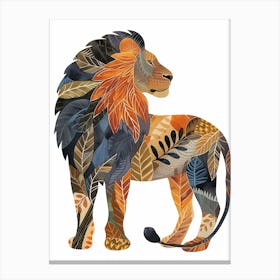 African Lion Symbolic Imagery Clipart 2 Canvas Print
