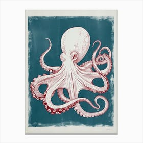 Octopus & Tentacles Linocut Inspired 5 Canvas Print