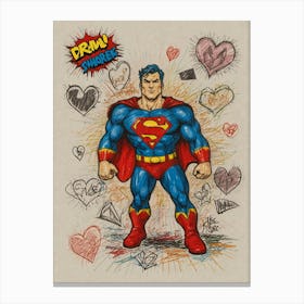 Superman - Love Canvas Print