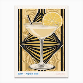 Art Deco Cocktail In A Martini Glass 1 Poster Canvas Print