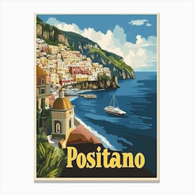 Aihrgdesign A Vintage Travel Poster Of Positano 1 Canvas Print