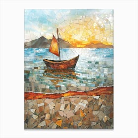 Sailboat At Sunset 29 Canvas Print