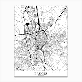 Bruges White Black Canvas Print