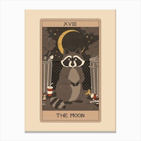 The Moon   Raccoons Tarot Canvas Print