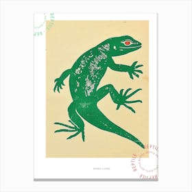 Forest Green Skinks Lizard Bold Block Colour 3 Poster Canvas Print