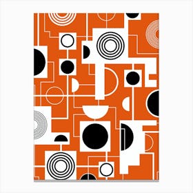 Orange Bauhaus Minimalist Canvas Print