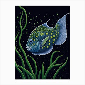 Blue Puffer Fish Canvas Print