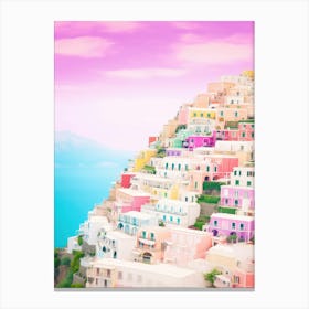 Positano, Italy Colourful View 3 Canvas Print