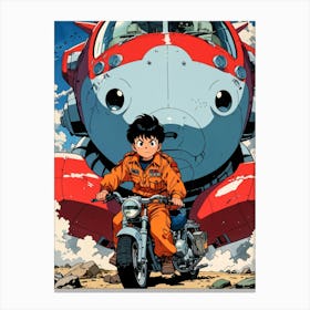 Anime Boy On A Motorcycle Canvas Print