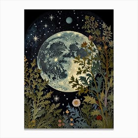 Moon In The Garden Style William Morris 2 Canvas Print