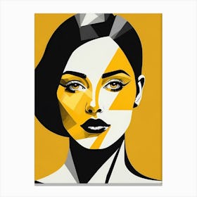Minimalism Geometric Woman Portrait Pop Art (51) Canvas Print