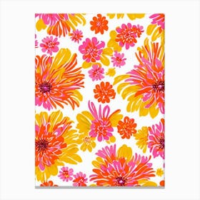 Anemone Floral Print Warm Tones2 Flower Canvas Print