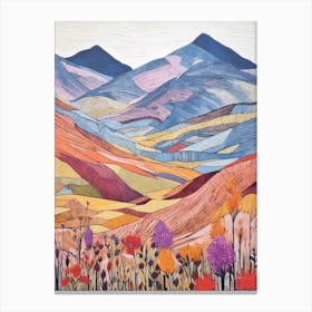 Aonach Beag Scotland 1 Colourful Mountain Illustration Canvas Print