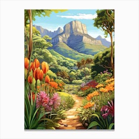 Kirstenbosch National Gardens Cartoon 3 Canvas Print