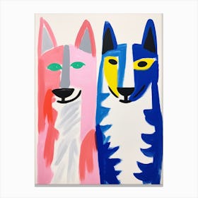 Colourful Kids Animal Art Arctic Wolf 2 Canvas Print