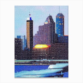 Tampa, City Us  Pointillism Canvas Print