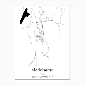 Mariehamn,Finland Minimalist Map Canvas Print