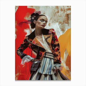 Woman In A Colorful Outfit Canvas Print