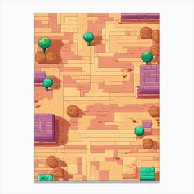 Pixel Art Wall Art For Living Room 3 Canvas Print