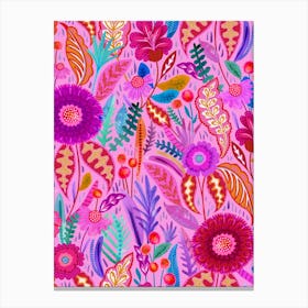 Neon Bloom - Pink Canvas Print