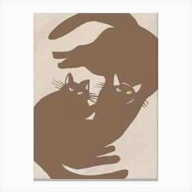 Two Cats silhouette Canvas Print