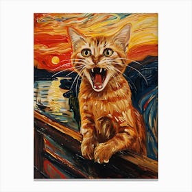 Fantastic Cat Screaming 16 Canvas Print