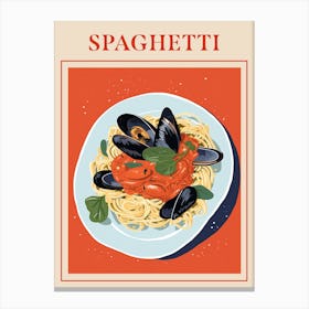 Spaghetti Alle Cozze Italian Pasta Poster Canvas Print