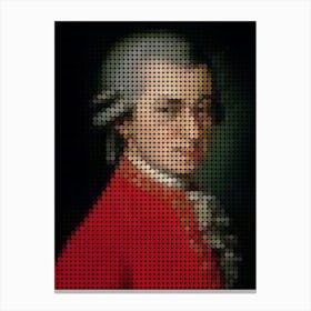 Wolfgang Amadeus Mozart In Style Dots 1 Canvas Print