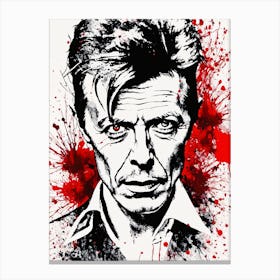 David Bowie Portrait Ink Painting (15) Canvas Print