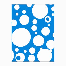 Blue and White Bubble Minimal Abstract Canvas Print