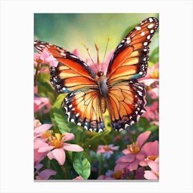 Butterfly In The Garden 2 Canvas Print