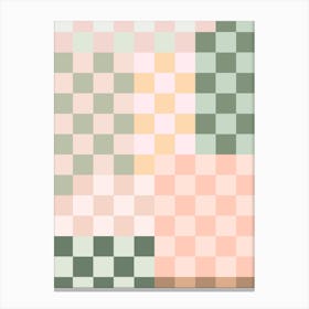 Pastel Checkered Pattern Canvas Print