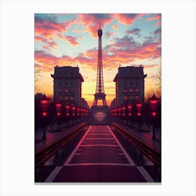 Sunset In Paris 4 Canvas Print