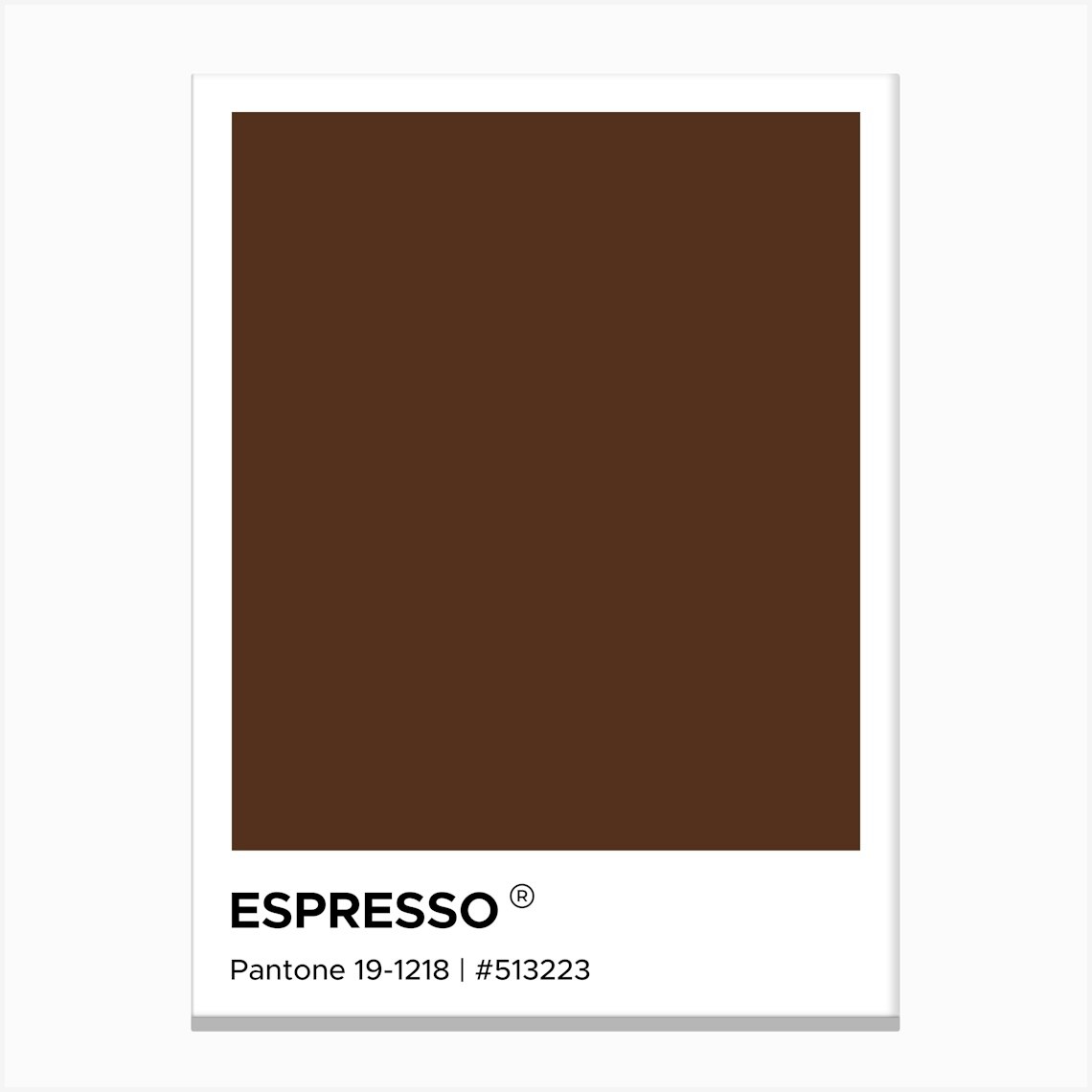 Espresso Coffee Pantone, cool, coffee, latte, kitchen, decor, cute, colorful, minimal, modern, pantone, mood, vibes, cafe, vibing, caffeine Canvas